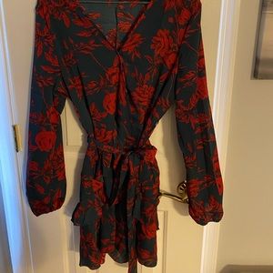 NWOT Missguided floral faux wrap dress